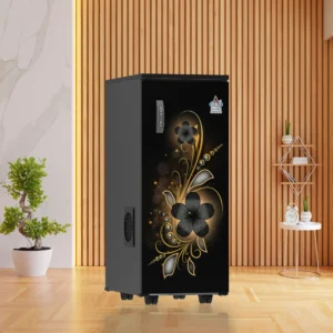 Aastha Black Door With Golden Plant Atta Chakki